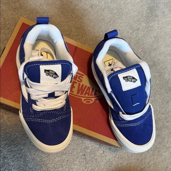 Brand New Vans Kids Knu Skool Royal Blue & White Sneakers Size 13.5 UY - Picture 3 of 5